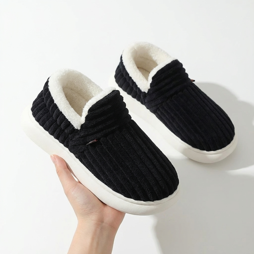 Shevalues Fashion Fur Slippers For Women Men Winter Warm ankles Cozy Furry Slides Home Indoor Soft Sole Plush Slides Cotton Shoe